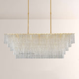 Sherlock Glass Rectangular Chandelier 59"