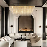 Sherlock Glass Rectangular Chandelier 59"