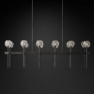 Sibole Glass Double Linear Chandelier 60"