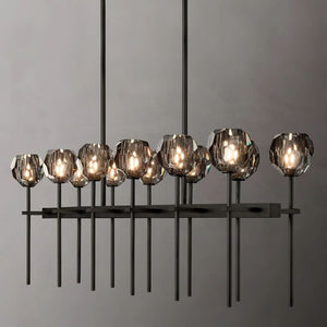 Sibole Glass Double Linear Chandelier 60"