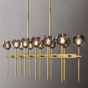 Sibole Glass Double Linear Chandelier 60"