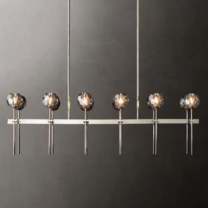 Sibole Glass Double Linear Chandelier 60"