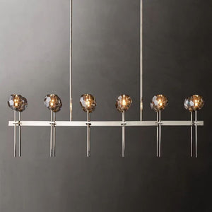 Sibole Glass Double Linear Chandelier 60"