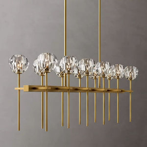 Sibole Glass Double Linear Chandelier 60"
