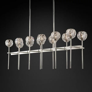 Sibole Glass Double Linear Chandelier 60"