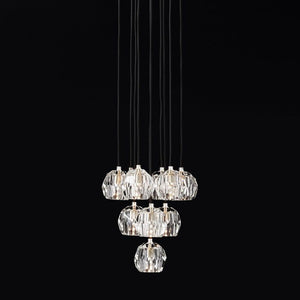 Sibole Glass Round Cluster Chandelier 14"