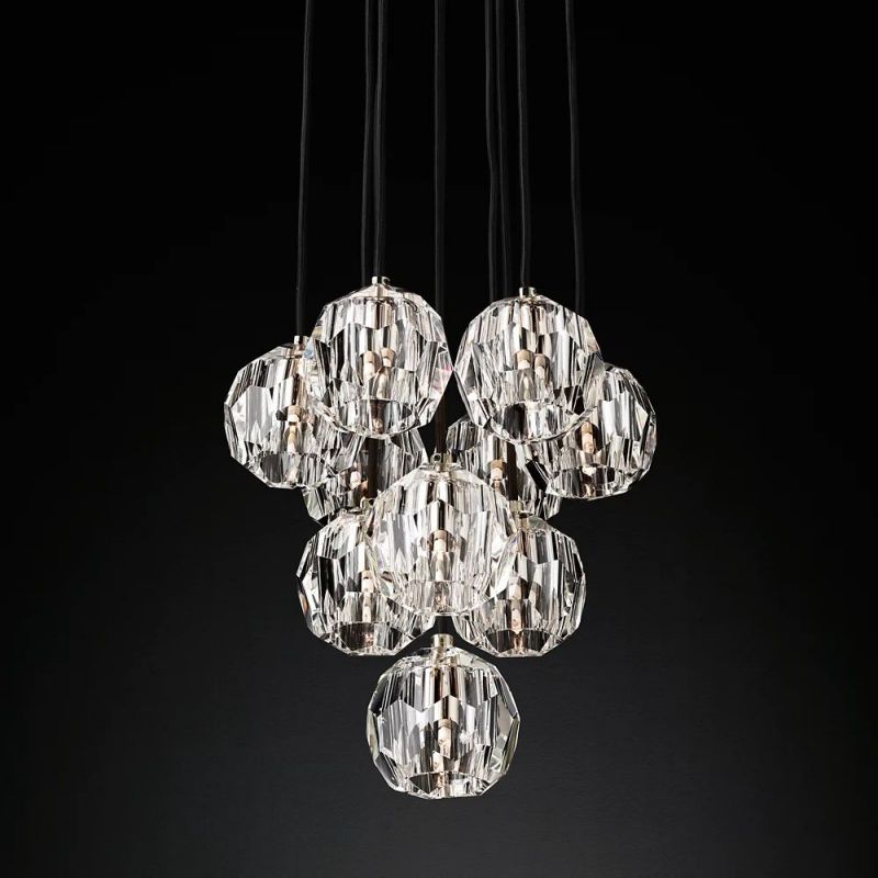 Sibole Glass Round Cluster Chandelier 14"