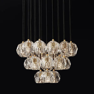 Sibole Glass Round Cluster Chandelier 24"