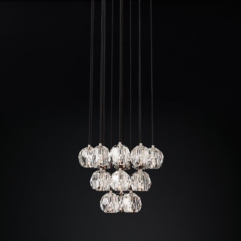 Sibole Glass Round Cluster Chandelier 19"