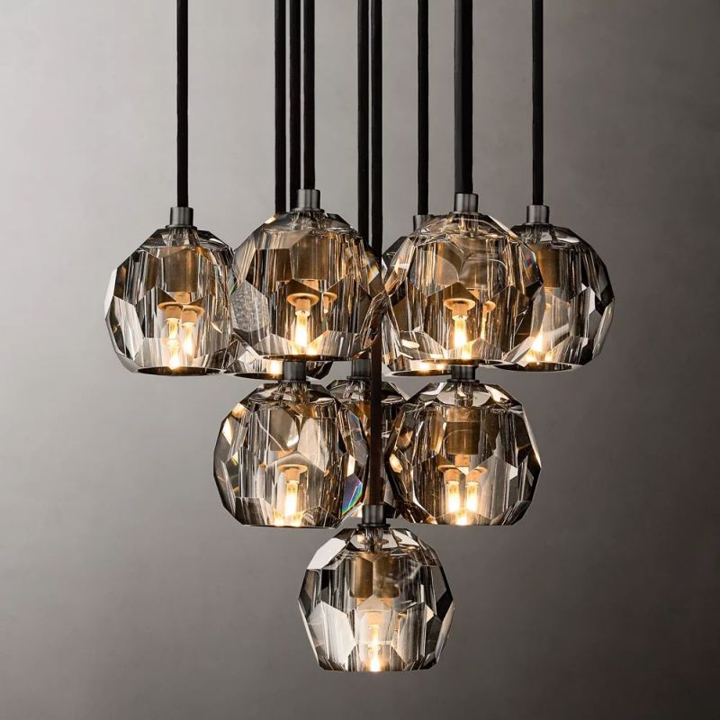 Sibole Glass Round Cluster Chandelier 14"
