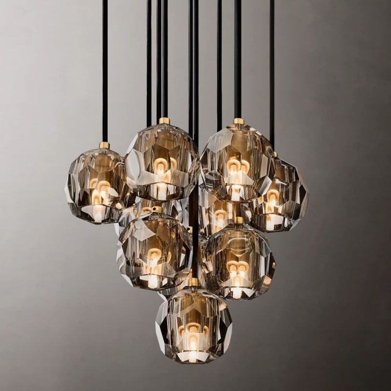 Sibole Glass Round Cluster Chandelier 14"