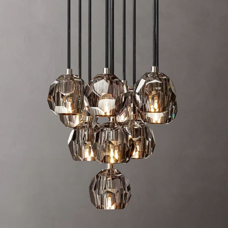 Sibole Glass Round Cluster Chandelier 14"