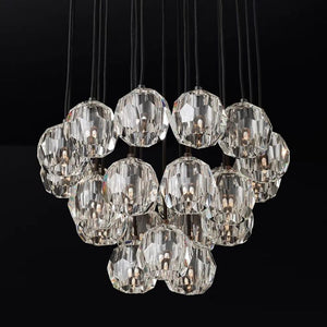 Sibole Glass Round Cluster Chandelier 24"