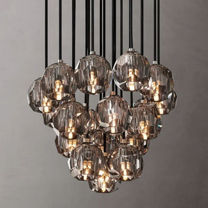 Sibole Glass Round Cluster Chandelier 19"