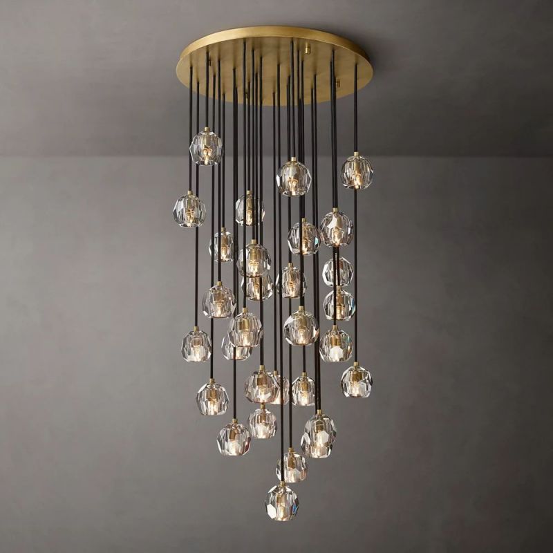 Sibole Glass Round Cluster Chandelier 30"