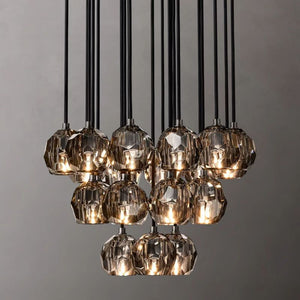Sibole Glass Round Cluster Chandelier 24"