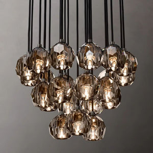 Sibole Glass Round Cluster Chandelier 24"