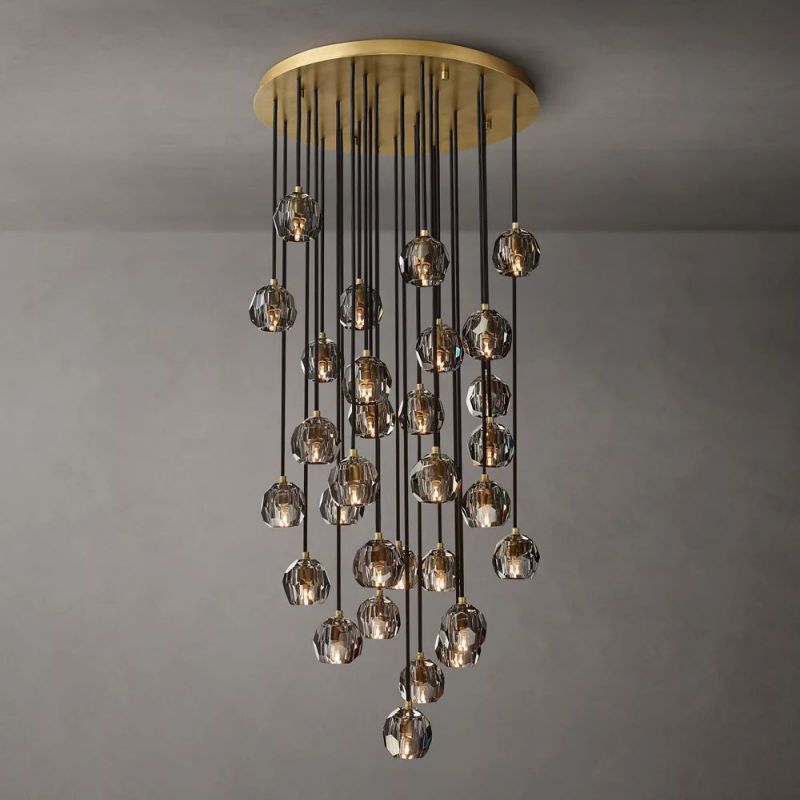 Sibole Glass Round Cluster Chandelier 30"