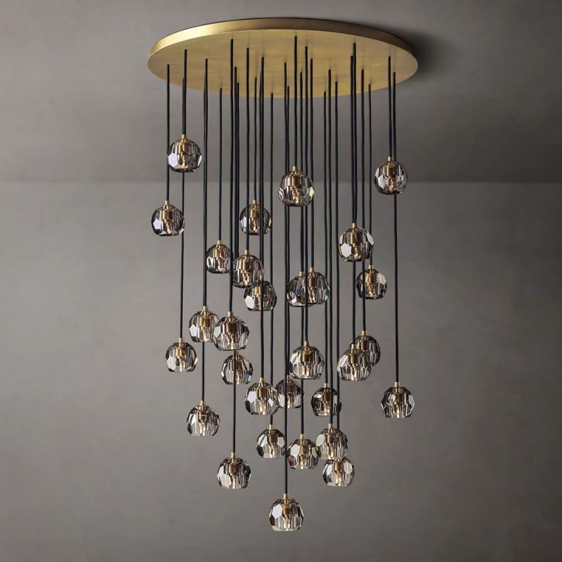 Sibole Glass Round Cluster Chandelier 40"