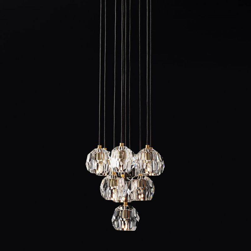 Sibole Glass Round Cluster Chandelier 14"