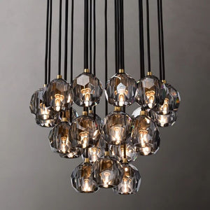 Sibole Glass Round Cluster Chandelier 24"