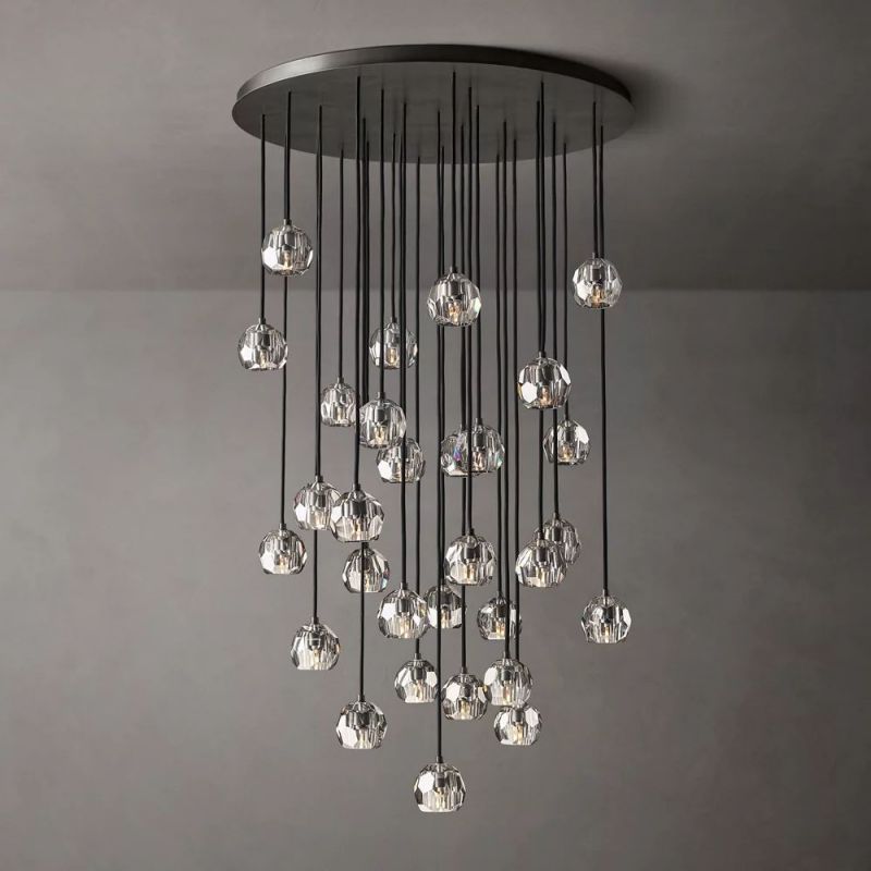 Sibole Glass Round Cluster Chandelier 40"
