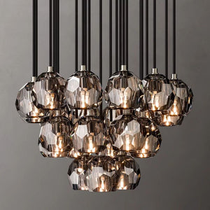Sibole Glass Round Cluster Chandelier 24"
