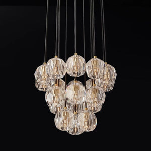 Sibole Glass Round Cluster Chandelier 19"