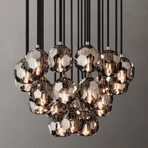 Sibole Glass Round Cluster Chandelier 24"
