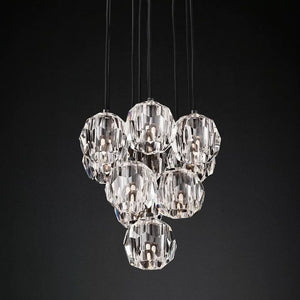 Sibole Glass Round Cluster Chandelier 14"