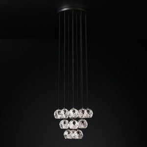 Sibole Glass Round Cluster Chandelier 19"