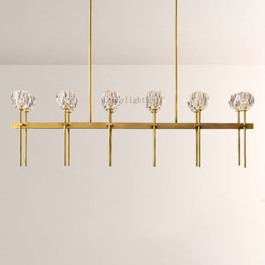 Sibole Glass Double Linear Chandelier 60"