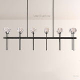 Sibole Glass Double Linear Chandelier 60"