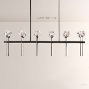 Sibole Glass Double Linear Chandelier 60"