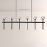 Sibole Glass Double Linear Chandelier 60"