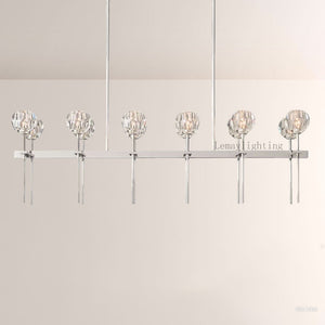 Sibole Glass Double Linear Chandelier 60"