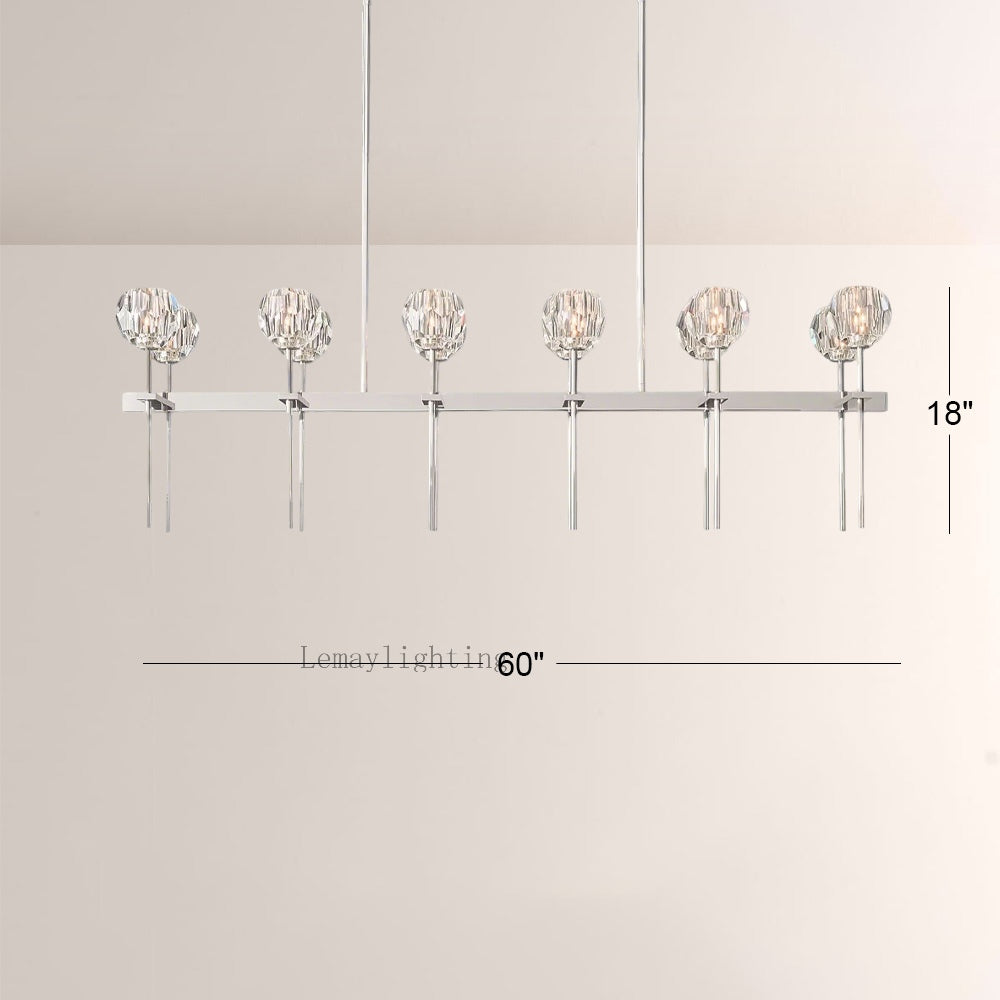 Sibole Glass Double Linear Chandelier 60"