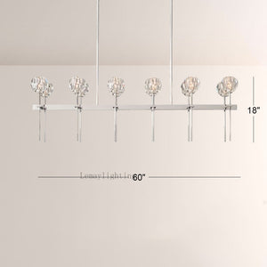 Sibole Glass Double Linear Chandelier 60"