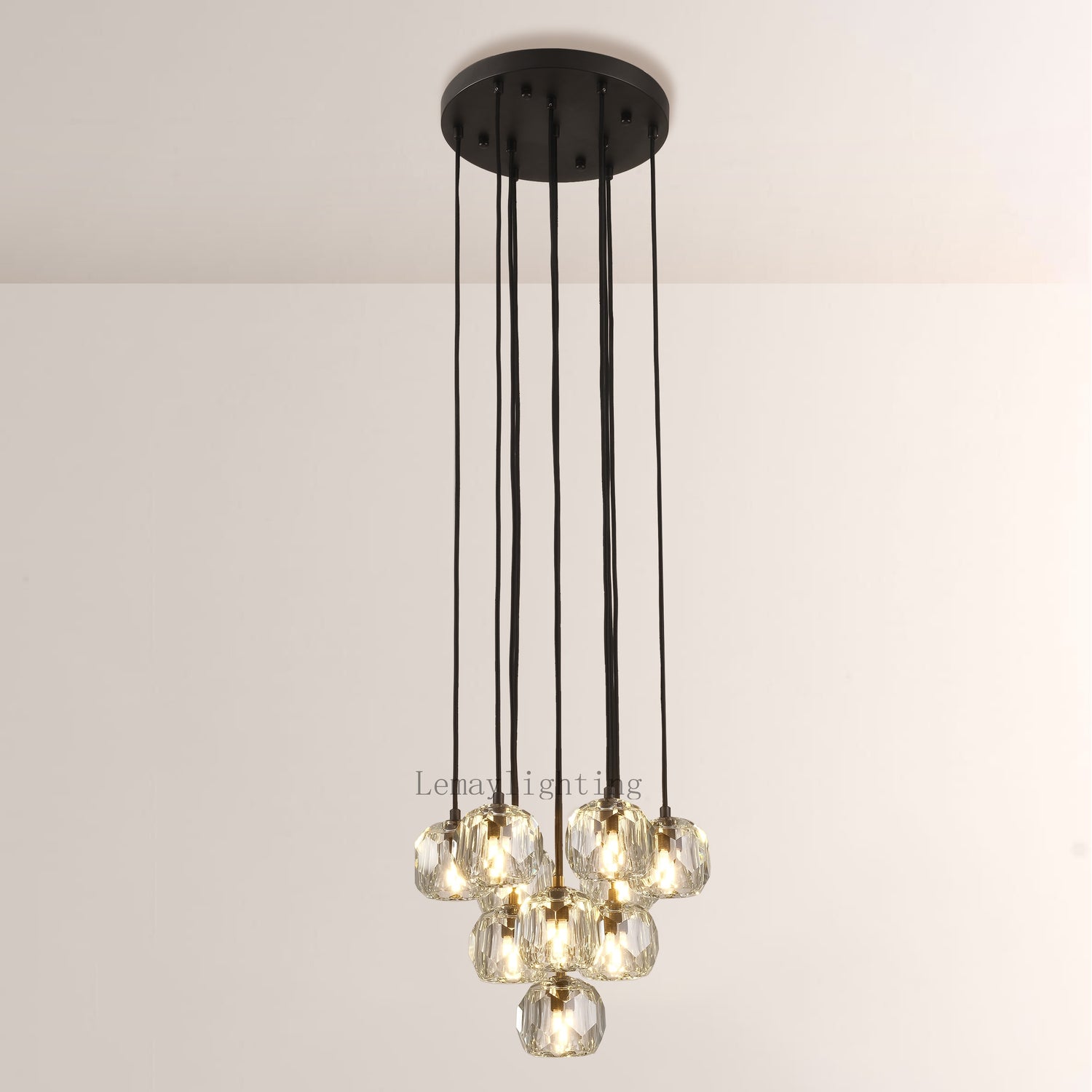 Sibole Glass Round Cluster Chandelier 14"