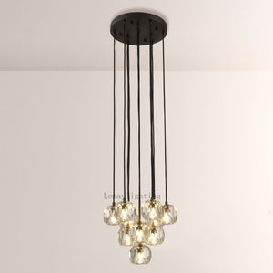 Sibole Glass Round Cluster Chandelier 14"