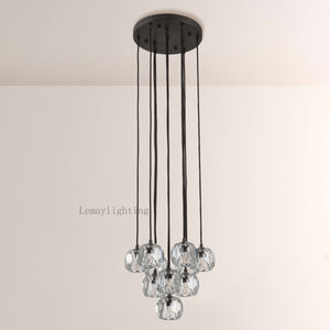 Sibole Glass Round Cluster Chandelier 14"