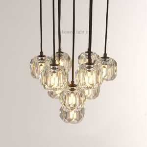 Sibole Glass Round Cluster Chandelier 14"