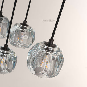 Sibole Glass Round Cluster Chandelier 14"