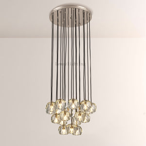 Sibole Glass Round Cluster Chandelier 19"