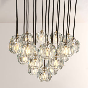 Sibole Glass Round Cluster Chandelier 19"