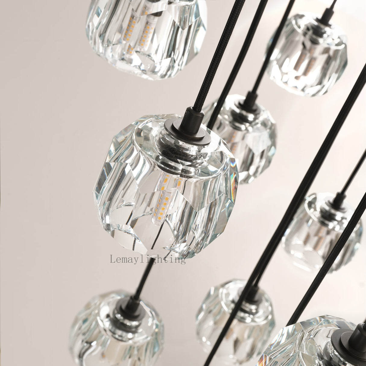 Sibole Glass Round Cluster Chandelier 19"