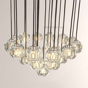 Sibole Glass Round Cluster Chandelier 24"