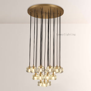 Sibole Glass Round Cluster Chandelier 24"