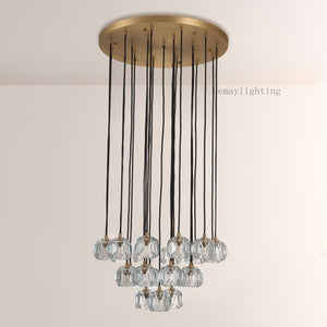 Sibole Glass Round Cluster Chandelier 24"