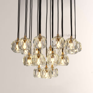 Sibole Glass Round Cluster Chandelier 24"